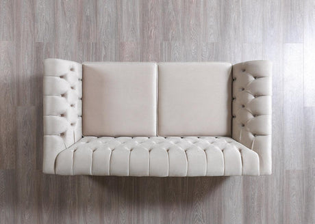 Milena Ivory Velvet Sofa & Loveseat - Ella Furniture