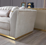Milena Ivory Velvet Sofa & Loveseat - Ella Furniture
