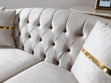 Milena Ivory Velvet Sofa & Loveseat - Ella Furniture