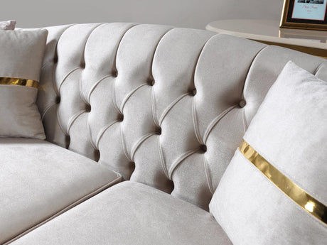 Milena Ivory Velvet Sofa & Loveseat - Ella Furniture