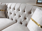 Milena Ivory Velvet Loveseat 73" view 4
