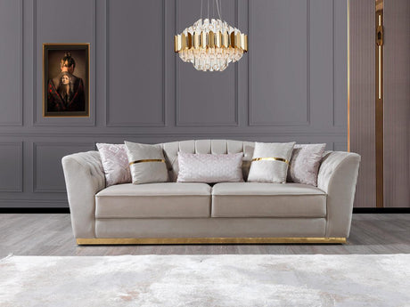 Milena Ivory Velvet Sofa & Loveseat - Ella Furniture