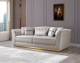 Milena Ivory Velvet Sofa & Loveseat - Ella Furniture