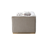 Milena Ivory Velvet Loveseat 73" view 8