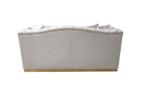 Milena Ivory Velvet Sofa & Loveseat - Ella Furniture