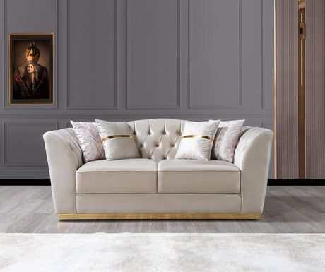 Milena Ivory Velvet Loveseat 73" from Ella Furniture