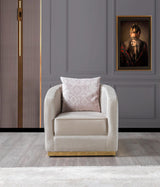 Milena Ivory Velvet Sofa & Loveseat - Ella Furniture