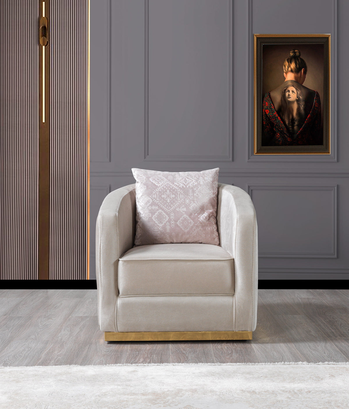 Barona Ivory Velvet Chair