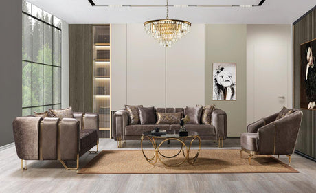 Ella Coffee Velvet Sofa & Loveseat - Ella Furniture