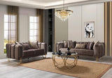 Ella Coffee Velvet Sofa & Loveseat - Ella Furniture