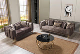 Ella Coffee Velvet Sofa & Loveseat - Ella Furniture