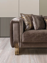 Ella Coffee Velvet Sofa & Loveseat - Ella Furniture