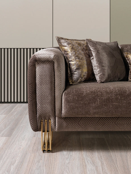Santana Coffee Velvet Loveseat view 2