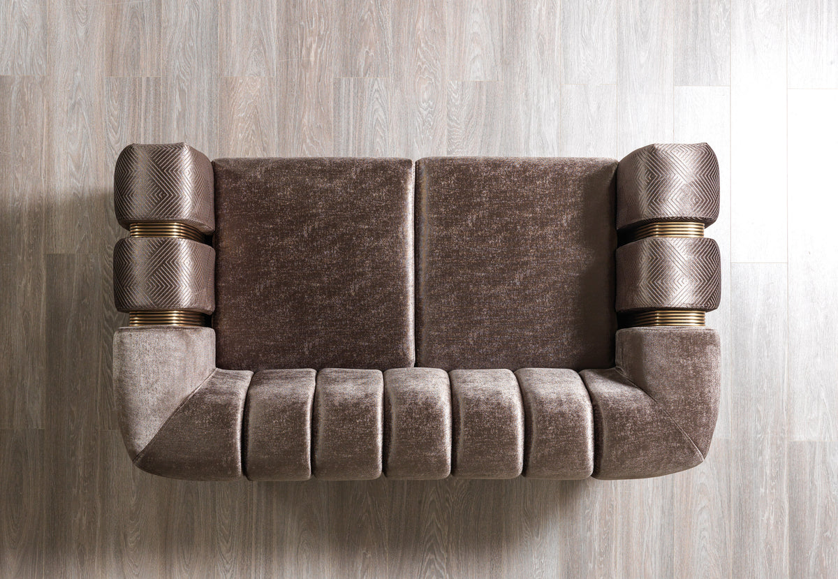 Santana Coffee Velvet Loveseat view 6