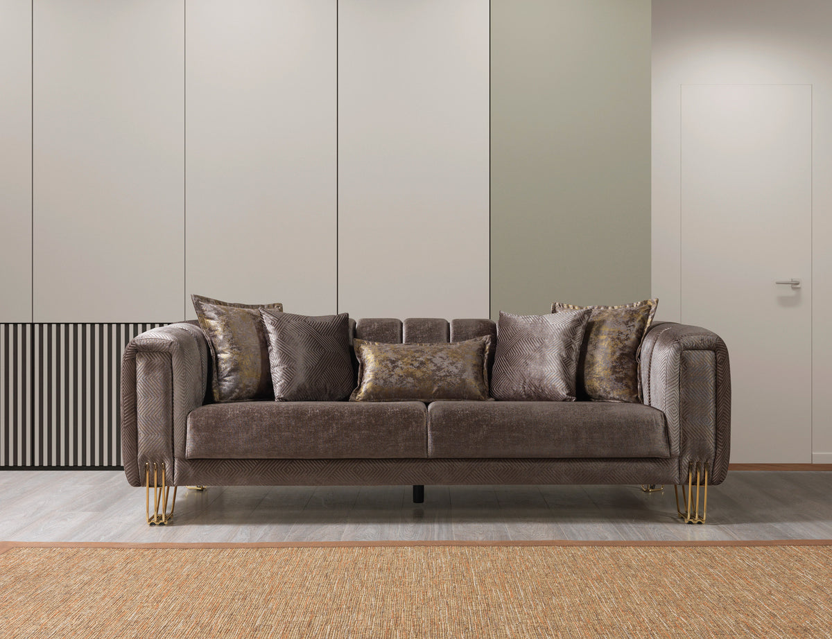 Santana Coffee Velvet Sofa from Ella Furniture
