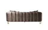 Santana Coffee Velvet Sofa view 7