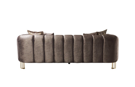 Santana Coffee Velvet Sofa view 7