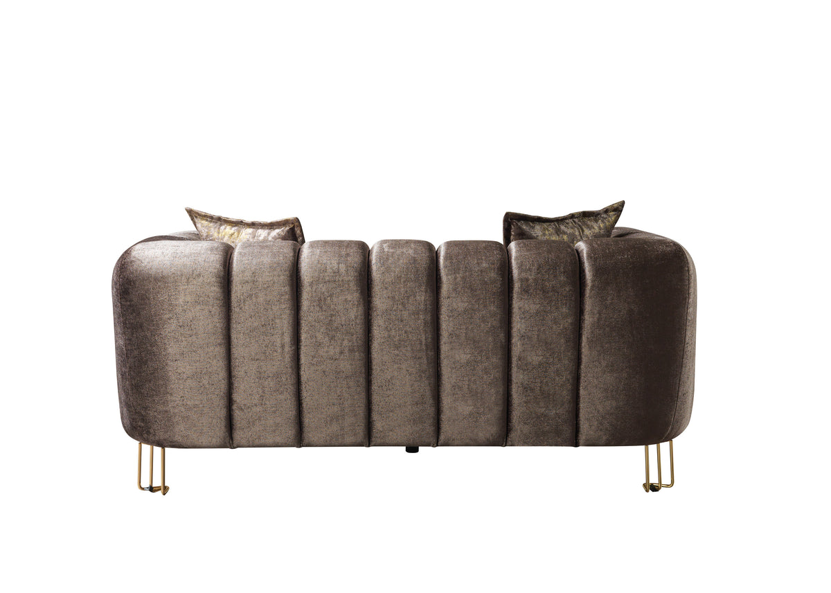 Santana Coffee Velvet Loveseat view 7