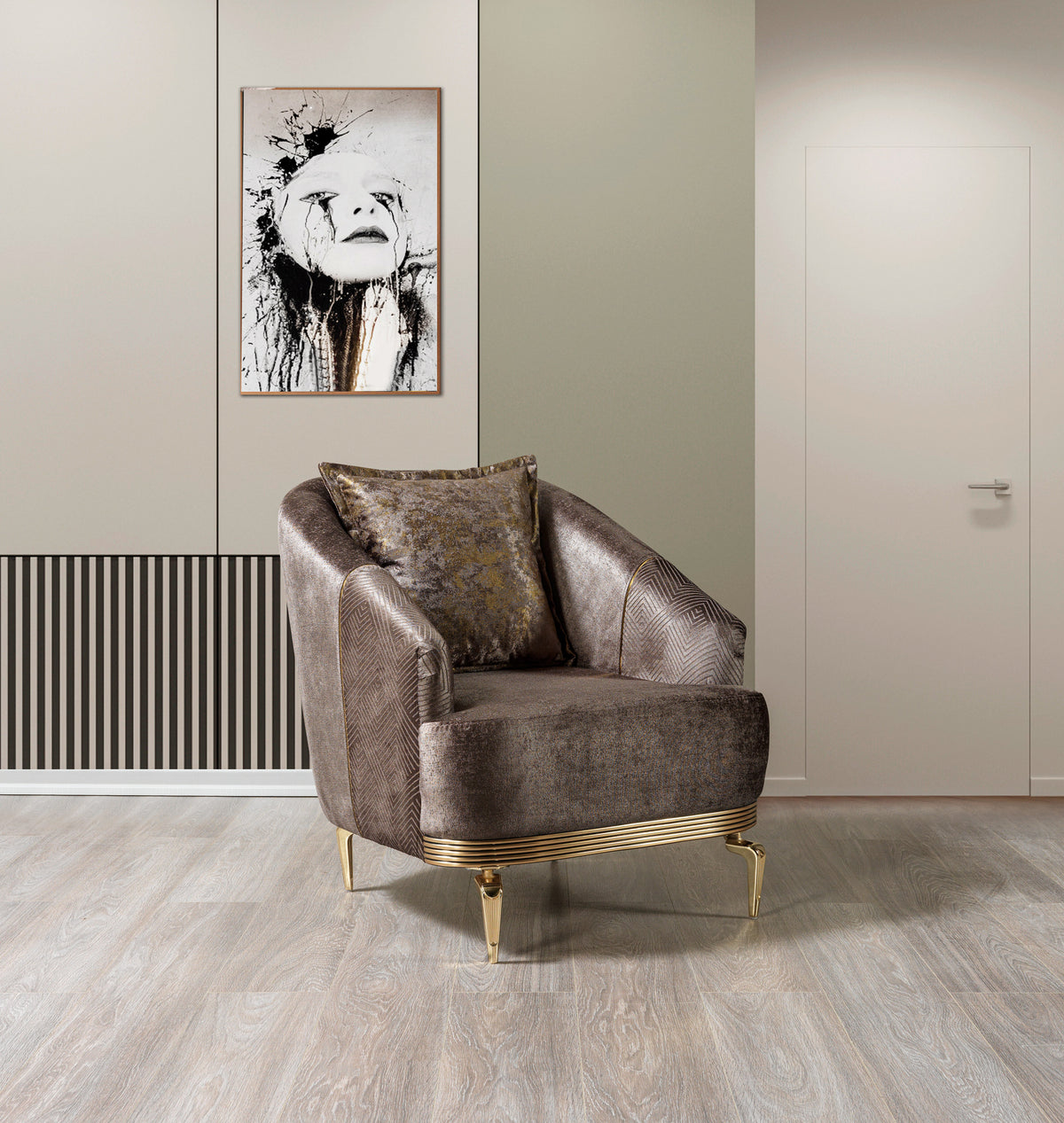 Ella Coffee Velvet Chair