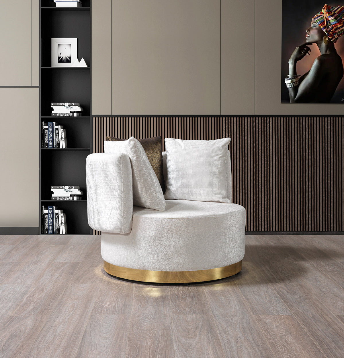 Anne Ivory Velvet Chair