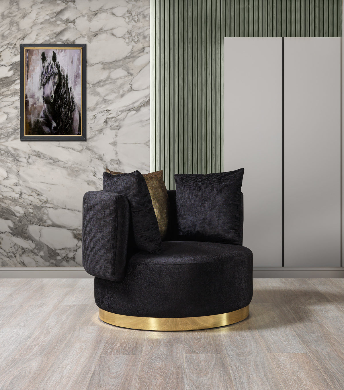 Anne Black Velvet Chair