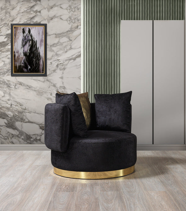 Anne Black Velvet Chair