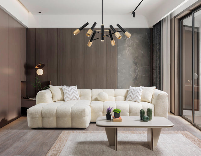 Ivy Ivory Boucle LAF 110" Sectional from Ella Furniture