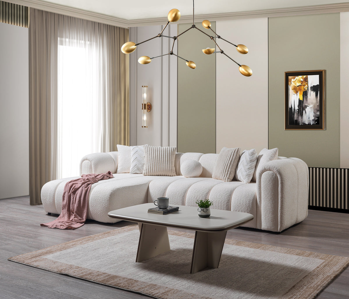 Lis Ivory Boucle LAF 115" Sectional view 2