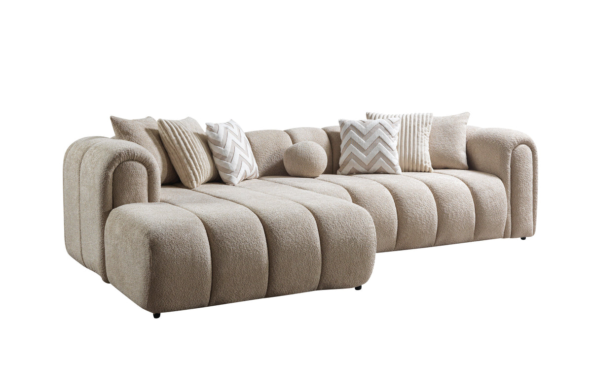 Elly Sand Boucle LAF 115" Sectional