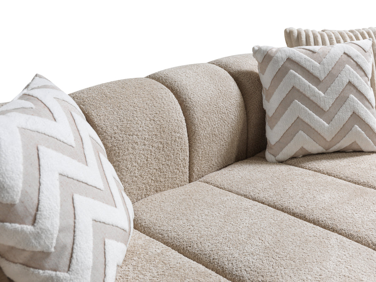 Elly Sand Boucle LAF 115" Sectional