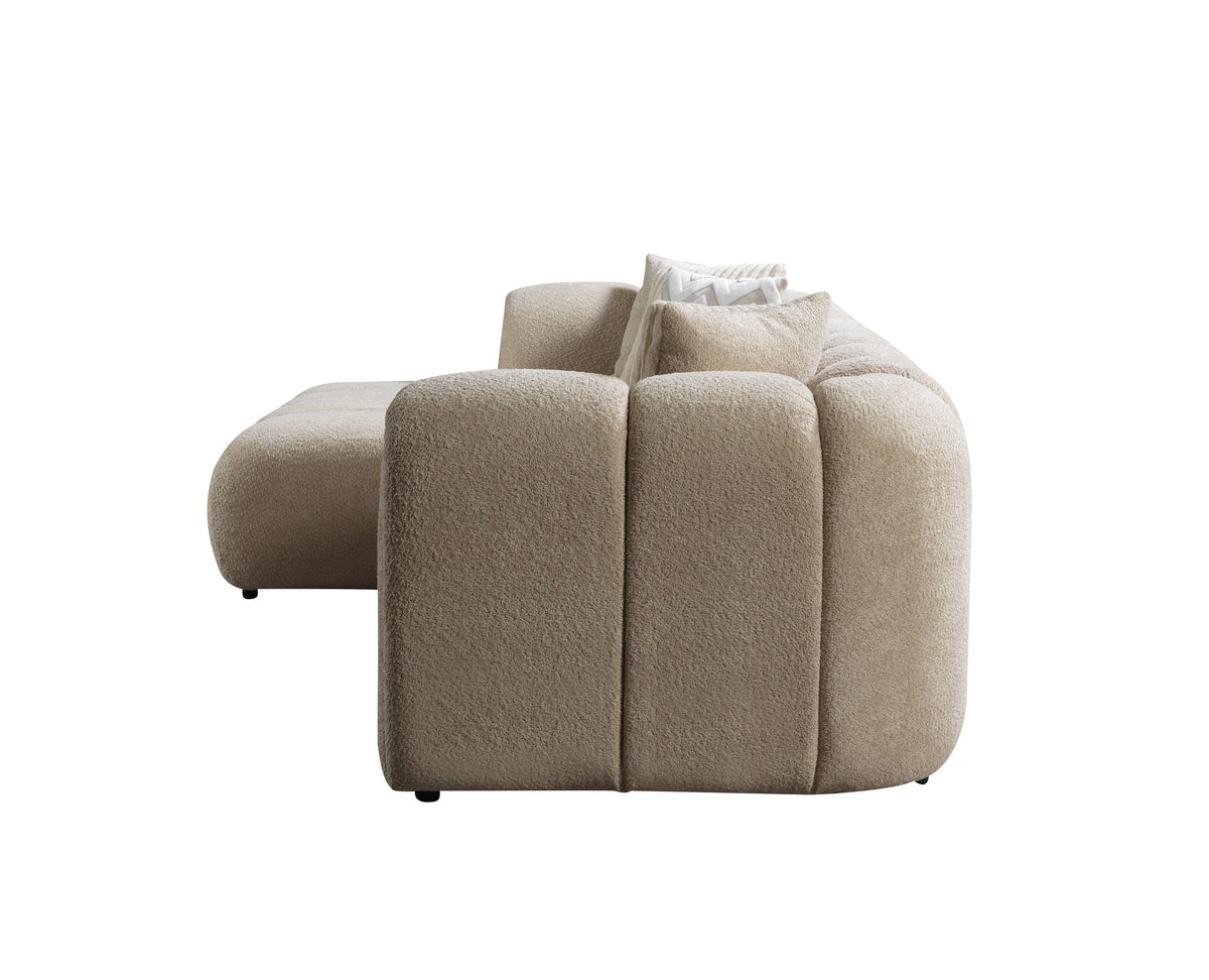 Elly Sand Boucle LAF 115" Sectional