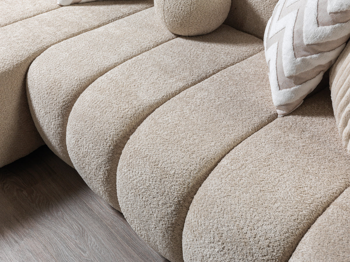 Elly Sand Boucle LAF 115" Sectional