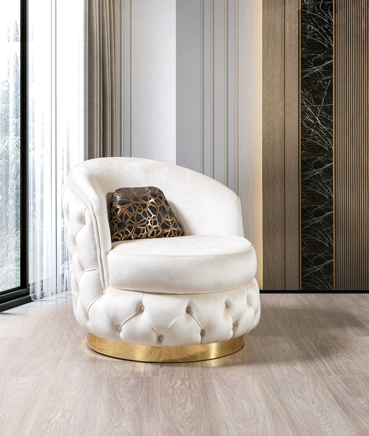 Scarlett Ivory Velvet Chair