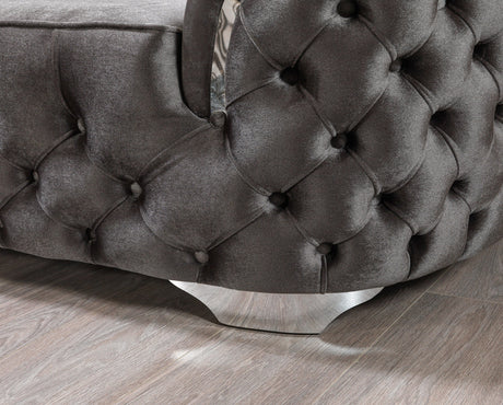 Lupino Gray Velvet Loveseat 79" view 7