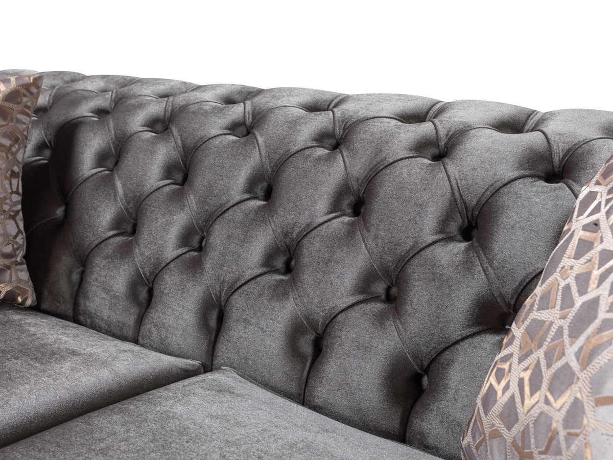 Lupino Gray Velvet Loveseat 79" view 6