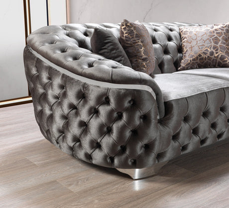 Lupino Gray Velvet Loveseat 79" view 3