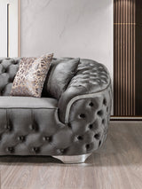 Lupino Gray Velvet Loveseat 79" view 4