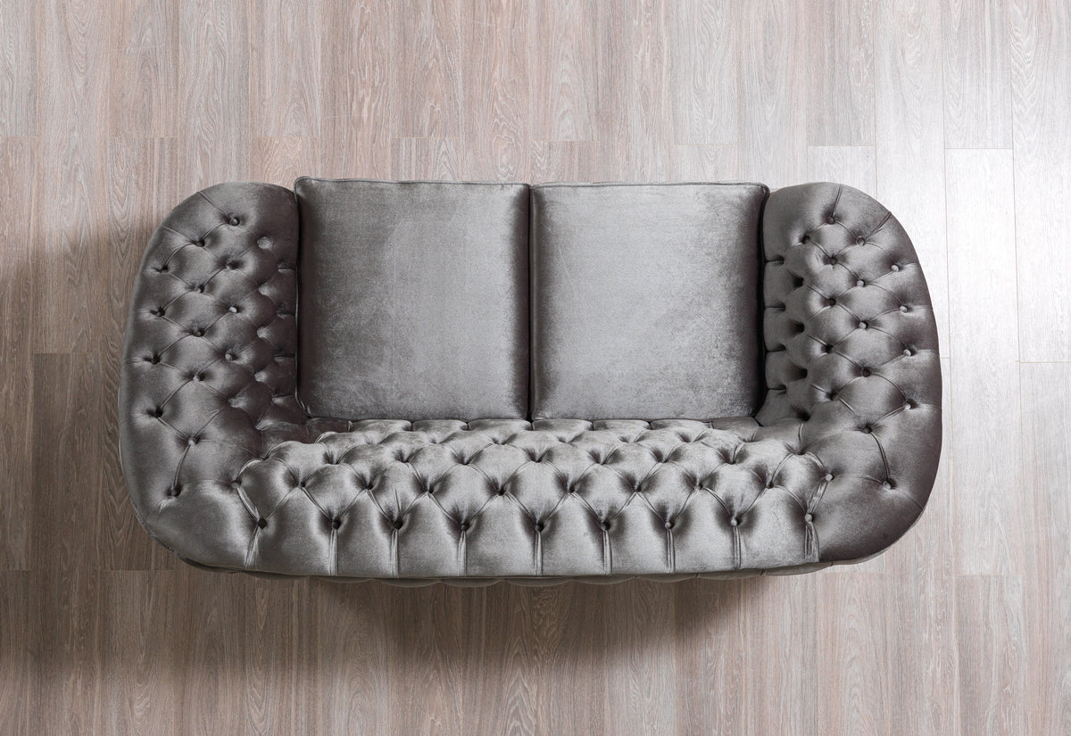 Lupino Gray Velvet Loveseat 79" view 9