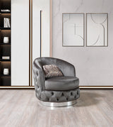 Scarlett Gray Velvet Chair