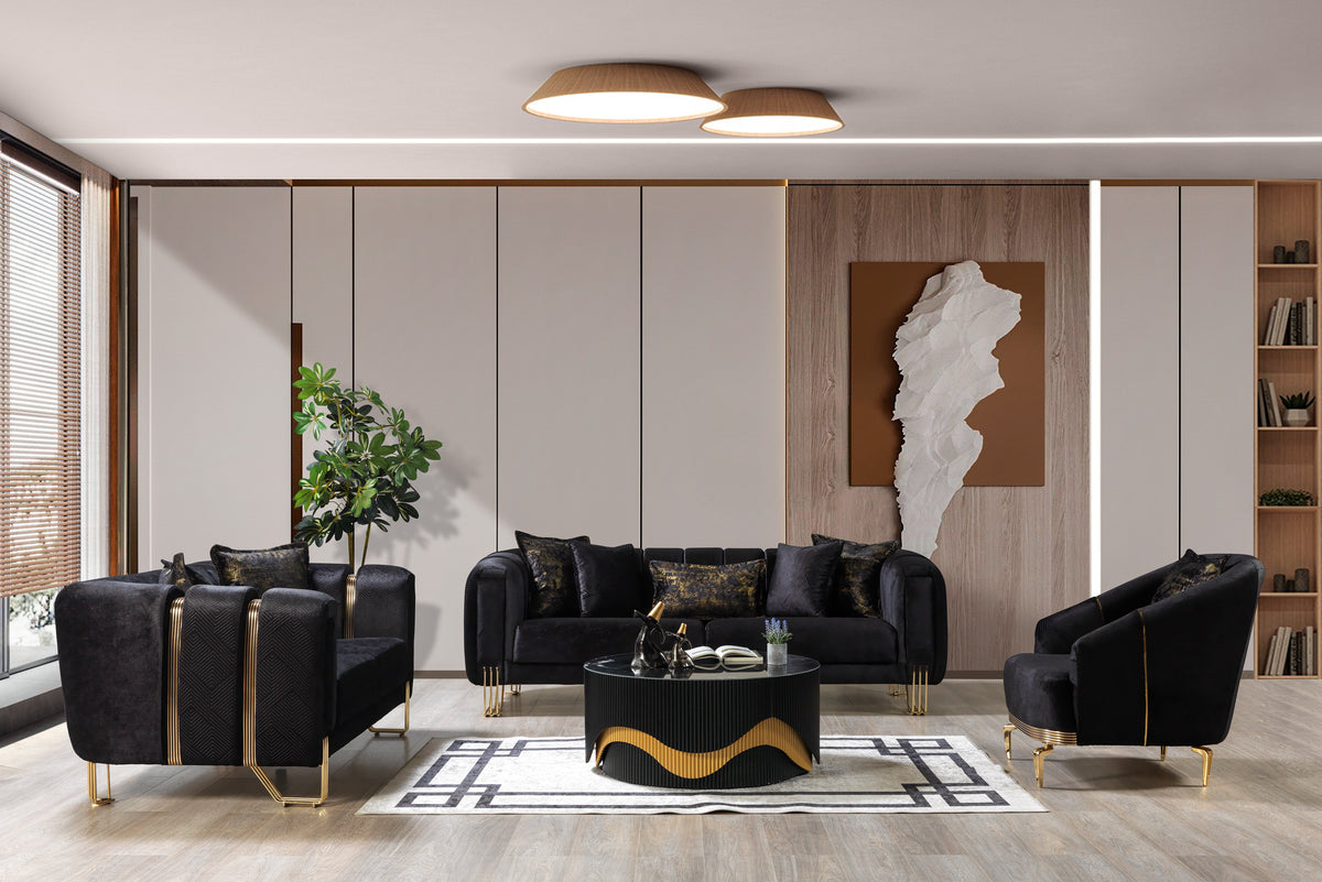 Ella Black Velvet Chair