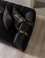 Santana Black Velvet Loveseat view 9