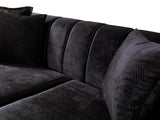 Santana Black Velvet Sofa view 13
