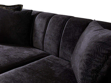 Santana Black Velvet Sofa view 13