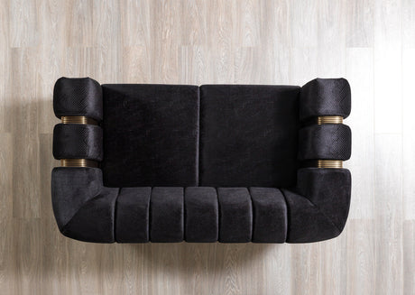 Santana Black Velvet Loveseat view 6