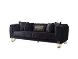 Santana Black Velvet Sofa view 5