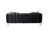 Santana Black Velvet Sofa view 6