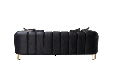 Santana Black Velvet Sofa view 6