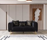 Santana Black Velvet Loveseat from Ella Furniture