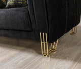 Santana Black Velvet Sofa view 14