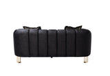 Santana Black Velvet Loveseat view 7